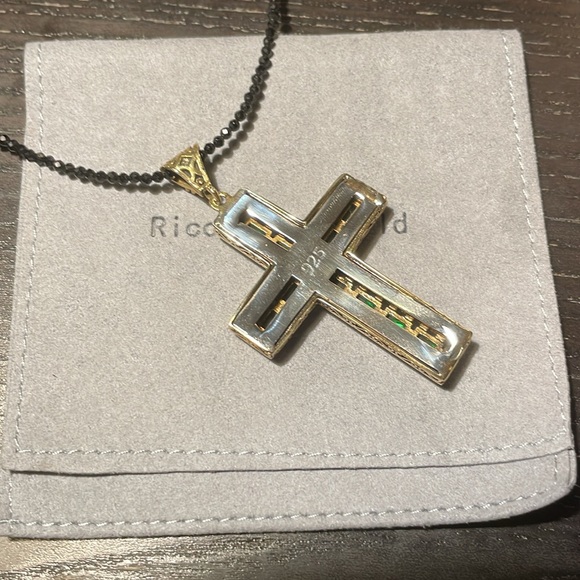 Silver chain set with emerald stones - Picture 4 of 8